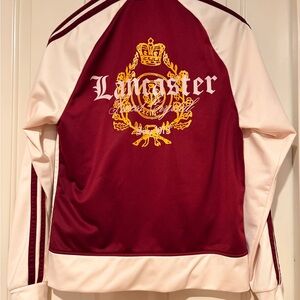Vintage Juicy Couture Maroon and Cream Track Jacket